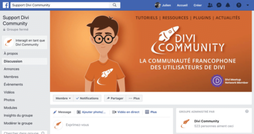 French Divi Facebook group